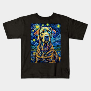 Labrador Retriever in starry night Kids T-Shirt